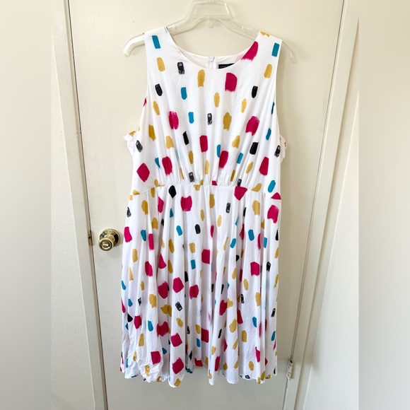 Plus Size ✨ Lane Bryant Confetti Multicolor Midi Dress with Pockets Size 26W - Picture 15 of 15